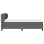 vidaXL Lit boxspring avec matelas Gris foncé 90 x 190 cm tissu
