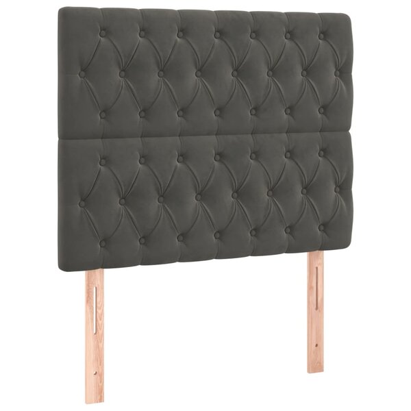 vidaXL Tête de lit Gris foncé 90x7x118/128 cm Velours