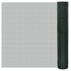vidaXL Grillage acier galvanisé et revêtement en PVC 10x1 m vert