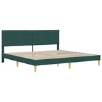 vidaXL Cadre de lit avec tête de lit Vert foncé 200 x 200 cm Tissu
