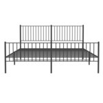 vidaXL Cadre de lit métal avec tête de lit/pied de lit noir 183x213 cm
