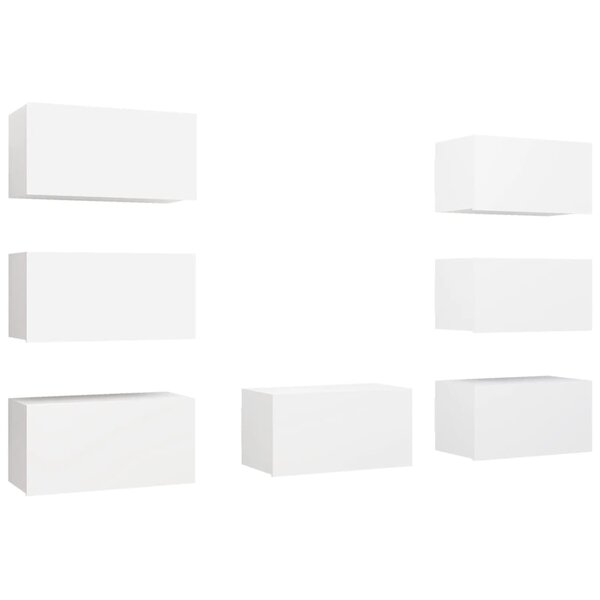 vidaXL Meubles TV 7 Pièces Blanc 30 5x30x60 cm Bois d'ingénierie
