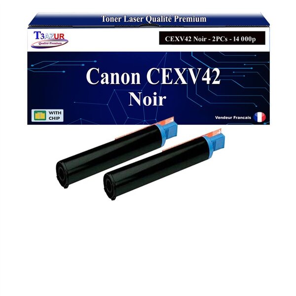 T3AZUR - 2x Toners compatibles avec Canon IR-2202  IR-2202i  IR-2202N  IR-2204f  CEXV42