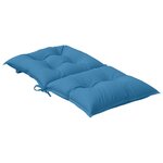 vidaXL Coussins de chaise à dossier bas lot de 2 bleu mélangé tissu