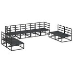 vidaXL Ensemble de canapé de jardin avec coussin 8 Pièces Noir Aluminium