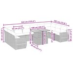 vidaXL Salon de jardin 11 Pièces avec coussins beige résine tressée
