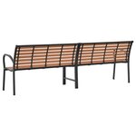 vidaXL Banc de jardin marron 231 cm bois et acier enduit de poudre