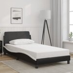 vidaXL Cadre de lit sans matelas noir et blanc 100x200 cm similicuir