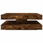 vidaXL Table basse rotative à 360 degrés chêne fumé 90x90x34 5 cm