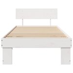 vidaXL Cadre de lit avec tête de lit Blanc 75 x 190 cm Pin massif