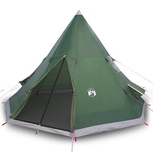 vidaXL Tente de camping tipi 4 personnes vert imperméable