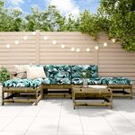 vidaXL Salon de jardin 6 Pièces avec coussins bois de pin imprégné