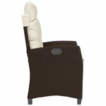 vidaXL Chaises inclinables de jardin lot de 2 et coussins marron rotin
