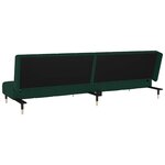 vidaXL Canapé-lit à 2 places vert foncé velours