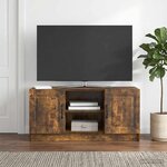 vidaXL Meuble TV Chêne fumé 102 x 34 5 x 47 cm Bois d'ingénierie