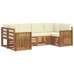 vidaXL Ensemble de canapé d'angle avec coussin 6 Pièces Naturel et Crème