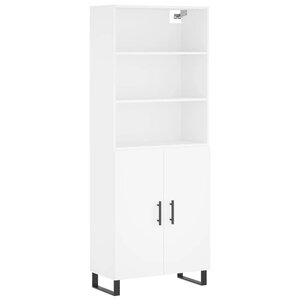vidaXL Buffet haut Blanc 69 5x34x180 cm Bois d'ingénierie