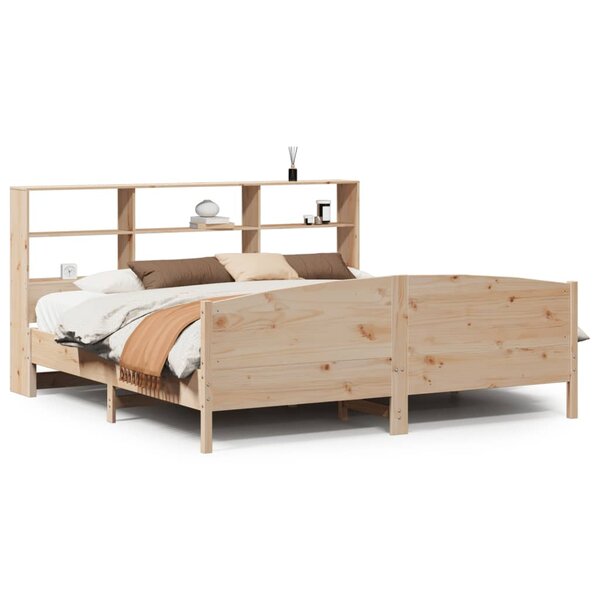 vidaXL Lit bibliothèque sans matelas 180x200 cm bois massif de pin