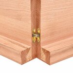 vidaXL Dessus de table marron clair bois chêne massif traité