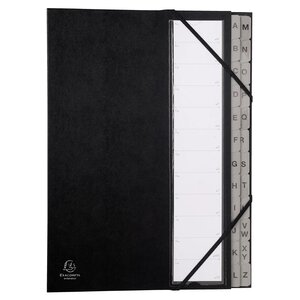 Trieur Rigide Ordonator Alphabétique Dos Extensible 24 Compartiments A À Z - Noir - X 8 - Exacompta