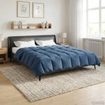 vidaXL Duvet complet toute l'année Bleu foncé 200 x 220 cm Microfibre