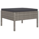 vidaXL Salon de jardin 10 Pièces avec coussins Résine tressée Gris