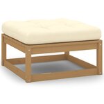 vidaXL Repose-pieds de jardin et coussins 2Pièces Marron miel Bois de pin