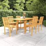 vidaXL Ensemble à manger de jardin 7 Pièces Bois de teck massif