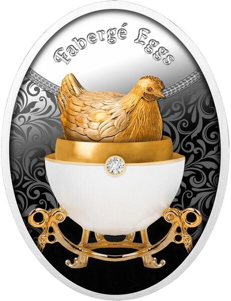 Pièce de monnaie en Argent g 16.81 Millésime 2025 Faberge Eggs HEN EGG