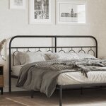 vidaXL Tête de lit métal noir 193 cm