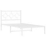 vidaXL Cadre de lit métal avec tête de lit blanc 100x190 cm