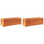 vidaXL Jardinières 2 Pièces cire marron bois de pin massif