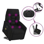 vidaXL Fauteuil inclinable de massage électrique noir tissu microfibre