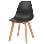 vidaXL Chaises à manger lot de 6 Noir Plastique