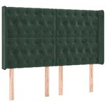 vidaXL Tête de lit avec oreilles Vert foncé 163x16x118/128 cm Velours