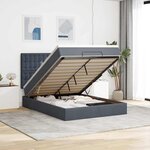 vidaXL Cadre de lit ottoman avec matelas gris foncé 140x190 cm velours