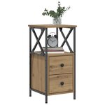 vidaXL Tables de chevet 2 Pièces chêne artisanal bois d'ingénierie
