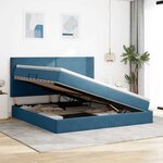 vidaXL Lit avec rangement et matelas Bleu foncé 200 x 200 cm Velours