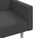 vidaXL Canapé-lit à 2 places gris foncé tissu
