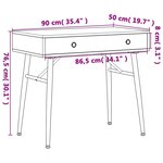 vidaXL Bureau d'ordinateur avec tiroir vert antique 90x50x76 5 cm