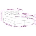 Lit à ressort vidaXL avec matelas Gris clair 140x200 cm Velours