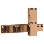 vidaXL Ensemble meuble TV 5 Pièces Bois ancien 181 x 30 x 120 cm