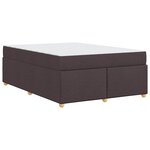 vidaXL Cadre de lit avec matelas Marron foncé 160 x 200 cm tissu