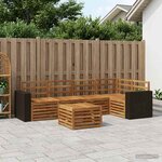 vidaXL Ensemble de canapés d'extérieur 6 pc Naturel Polyester