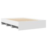 vidaXL Cadre de lit blanc 135x190 cm bois d'ingénierie