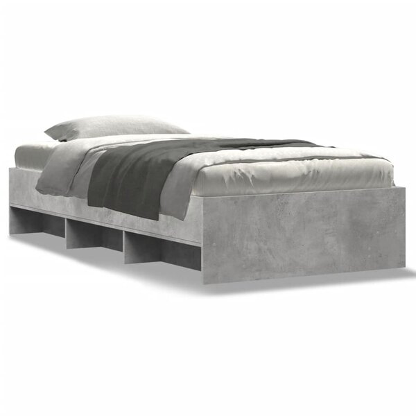 vidaXL Cadre de lit gris béton 100x200 cm bois d'ingénierie