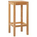 vidaXL Tabouret de bar 2 Pièces Naturel Bois de teck massif