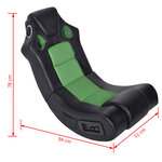 Vidaxl fauteuil à bascule à enceinte noir et vert similicuir