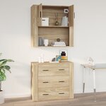 vidaXL Armoire murale Chêne sonoma 80x33x80 cm Bois d'ingénierie