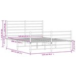 vidaXL Cadre de lit métal sans matelas avec pied de lit noir 120x200cm